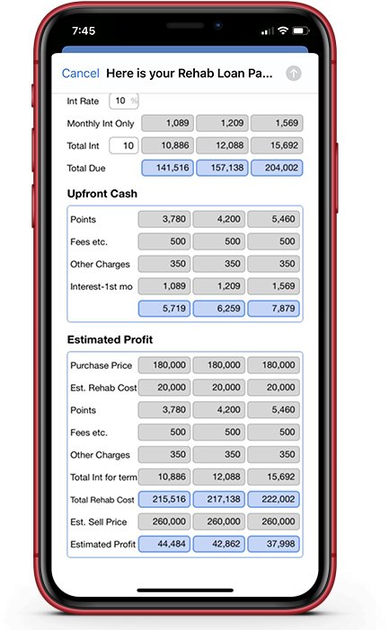 Rehab Loan Calculator; Renovation Loan Calculator;