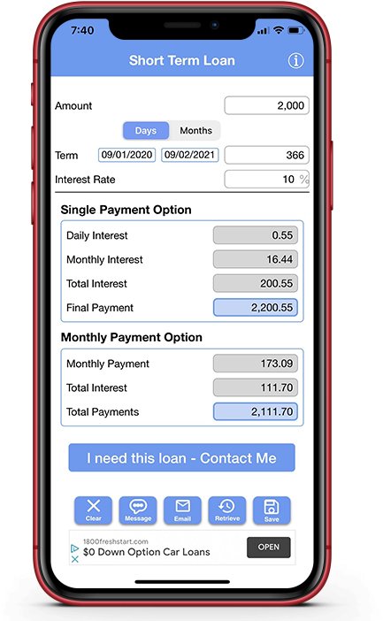 Short Term Loan Calculator