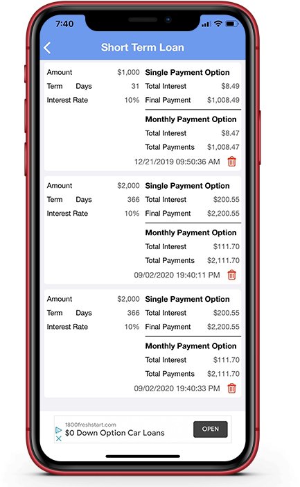 Short Term Loan Calculator